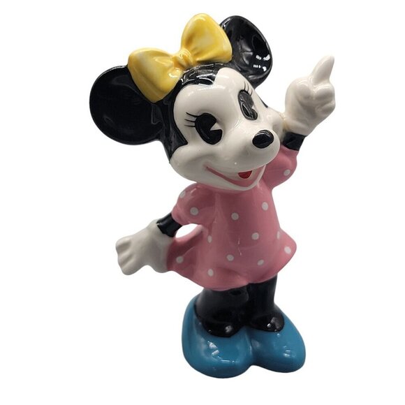 Disney Japan Minnie Mouse Figurine 4" Ceramic Handmade Handpainted Collectible - Picture 8 of 16